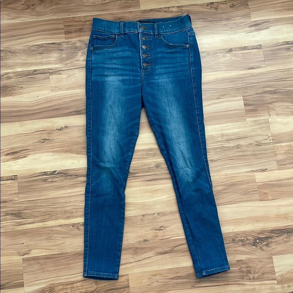 Express Blue High Rise Jeans with Stretch